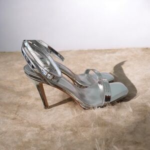 Elegant Silver High Heel Sandals